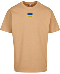Oversized Premium Tričko s výšivkou "Vlajka Ukrajiny" O111UBE-XXL fotografia