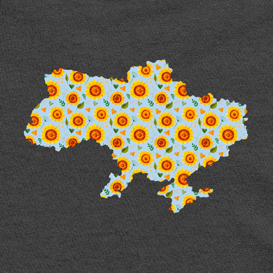 Map of Ukraine - Sunflowers Unisex Hooded Sweatshirt Black BG1870-XXL photo