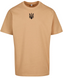 Beige Oversized T-shirt With Embroidery Black Coat Of Arms Of Ukraine UBE103-XXL photo 1