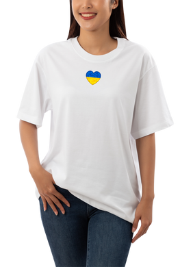 Ukrainian flag in the shape of a heart - PREMIUM Oversized Tee White 10232W-XXL photo