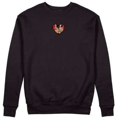 Heart & Girl Embroidery Unisex Sweatshirt Black B216-XXL photo