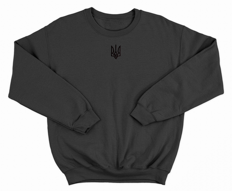 Black Adult Sweatshirt with Embroidered Black Trident  B206 photo