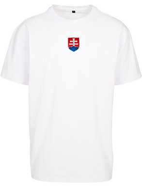 Oversized T-shirt with Embroidered Coat of arms of Slovakia O104W-S photo