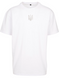 White Oversized T-shirt with Embroidered White Coat of Arms of Ukraine - Trident 10228W photo 1