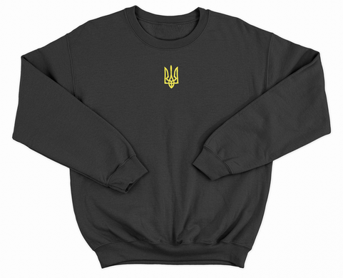 Ukraine Tryzub Embroidered in gold color - Adult Crewneck Sweatshirt Black B145 photo