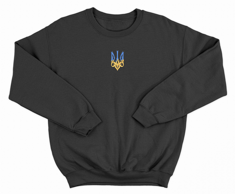 Embroidered Yellow - Blue Coat of Arms of Ukraine Sweatshirt B208-XXL photo