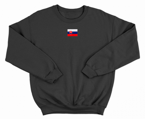 Embroidered Flag of Slovakia Adult Sweatshirt Black B202 photo