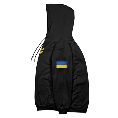 Tryzub x Ukrainian Flag - Adult Hoodie Black BG1874 photo